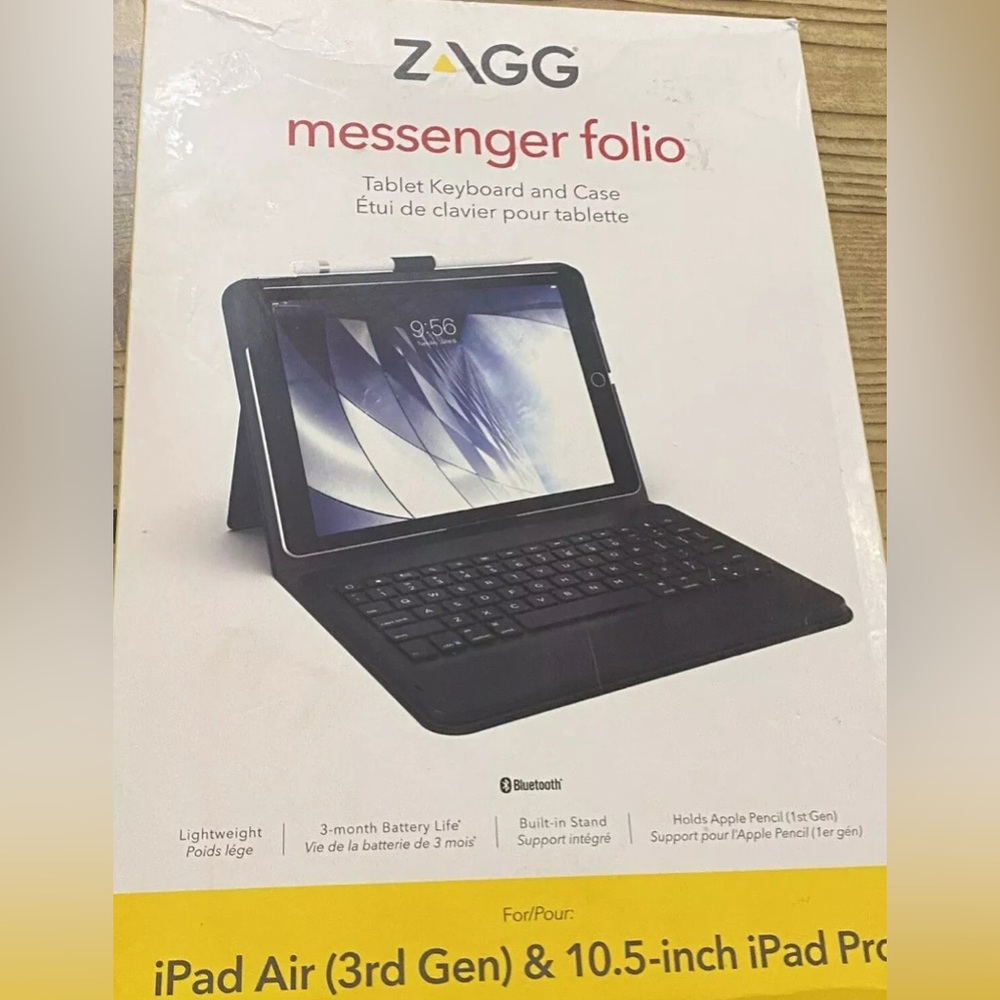 ZAGG Tablet Keyboard and  Case For iPad Air (3rd Gen) & 10.5 Inch iPad Pro